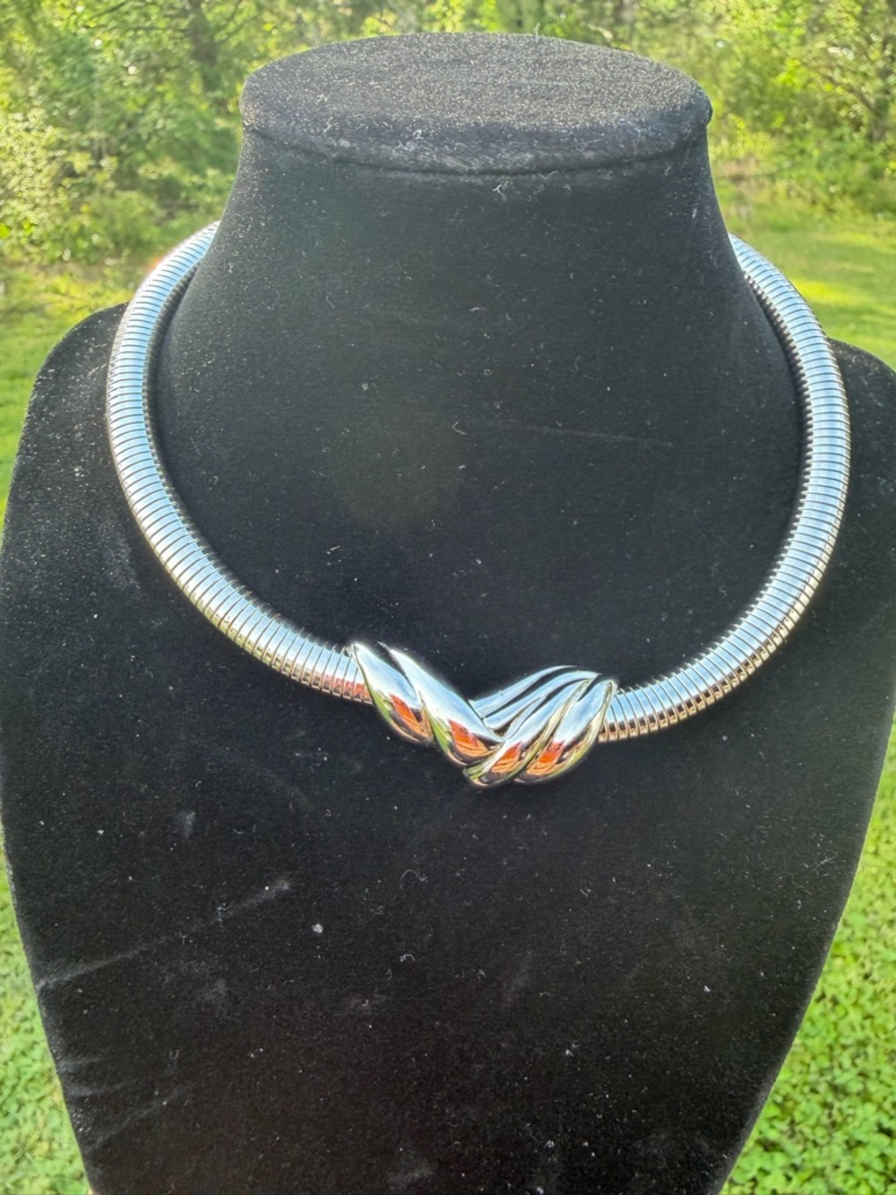 Vintage Monet Silver-Tone Choker  Necklace
